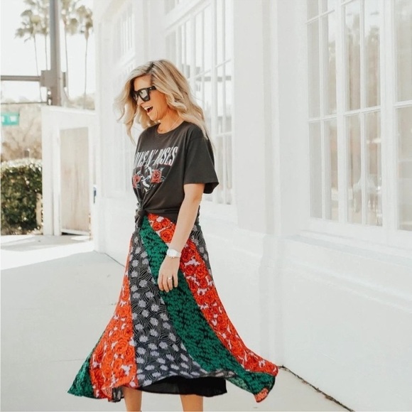 NWOT Maeve Anthropologie Rare Foster Patchwork floral maxi/midi skirt size 12 - Picture 1 of 11